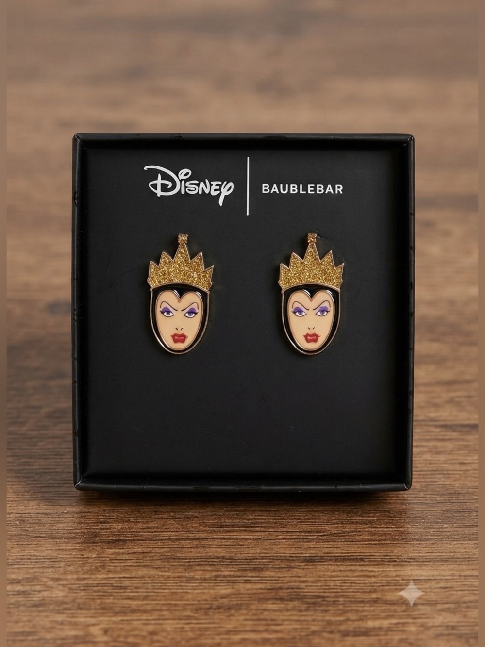 BaubleBar x Disney Villains Evil Queen Gold Tone Stud Earrings NIB